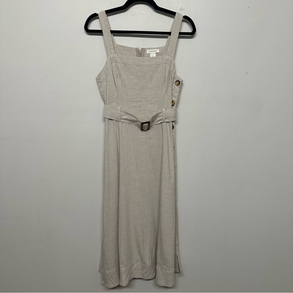 Club Monaco Side Button Linen Midi Dress - Picture 5 of 12